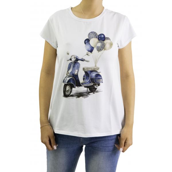 t shirt con vespa e palloncini 